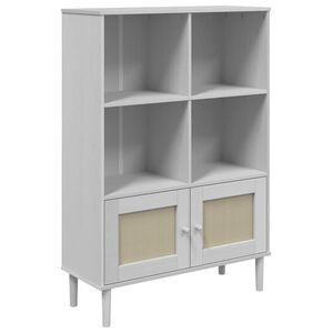 vidaXL Regal za knjige SENJA izgled ratana bijeli 90x35x130cm borovina