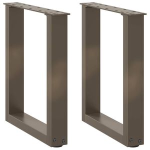 vidaXL Noge za klub stolić U-oblik 2 kom Prirodni čelik 28 x (42-43) cm Čelik