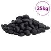 vidaXL Polirani kamenčići 25 kg crni 2 - 5 cm