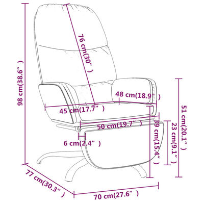 vidaXL Stolica za opuštanje s osloncem za noge smeđa od tkanine