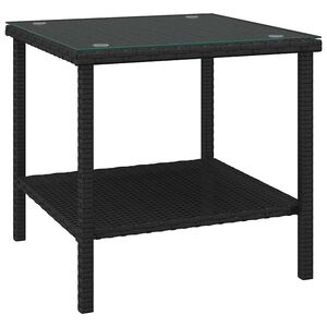 vidaXL Bočni stolić crni 45 x 45 x 45 cm poliratan i kaljeno staklo
