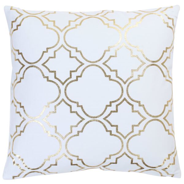 vidaXL Jastuci s tiskanom folijom 2 kom bijelo-zlatni 40x40 cm pamučni