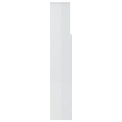 vidaXL Uzglavlje s ormarićem visoki sjaj bijelo 180 x 19 x 103,5 cm