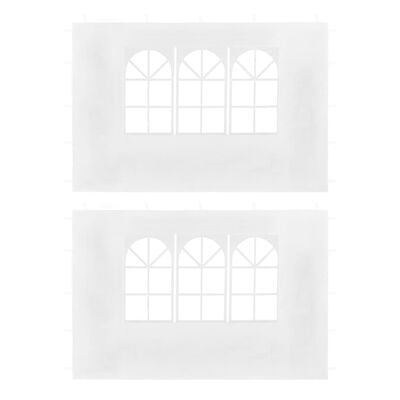 vidaXL Bočni zidovi za šator za zabave s prozorom 2 kom bijeli