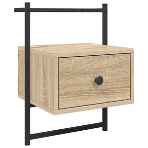 vidaXL Noćni ormarić zidni boja hrasta 35x30x51 cm konstruirano drvo