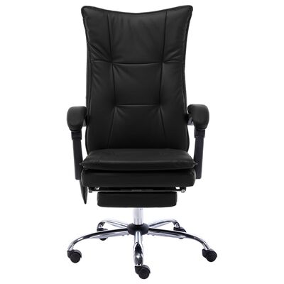 vidaXL Masažna uredska stolica od umjetne kože crna