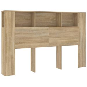 vidaXL Uzglavlje s ormarićem boja hrasta sonome 160 x 18,5 x 104,5 cm