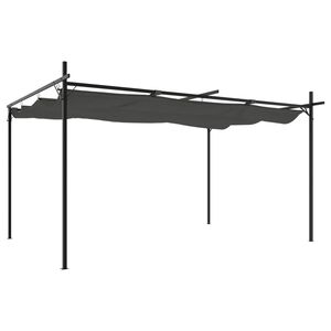 vidaXL Pergola s pomičnim krovom antracit 395x292x230 cm