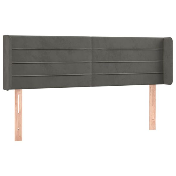 vidaXL Uzglavlje s u&scaron;ima tamnosivo 147x16x78/88 cm bar&scaron;unasto