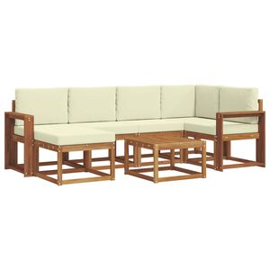 vidaXL Set vanjskih sofa s jastukom 7 pcs Prirodna i krem