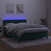 vidaXL Krevet box spring s madracem LED tamnozeleni 140x200 cm bar&scaron;un