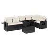 vidaXL 7-dijelni set vrtnih sofa od poliratana s jastucima crni
