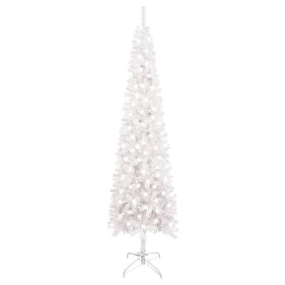 vidaXL Tanko osvijetljeno božićno drvce bijelo 240 cm