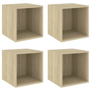 vidaXL Zidni ormarići 4 kom boja hrasta 37x37x37 cm konstruirano drvo