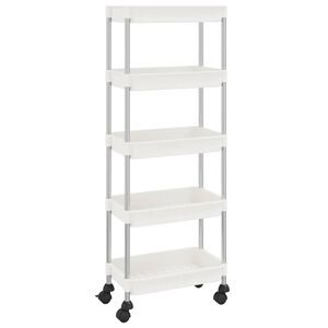 vidaXL Kuhinjska kolica s 5 razina bijela 42x29x128 cm željezo i ABS