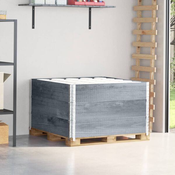 vidaXL Okviri za palete 3 kom sivi 100 x 100 cm od masivne borovine