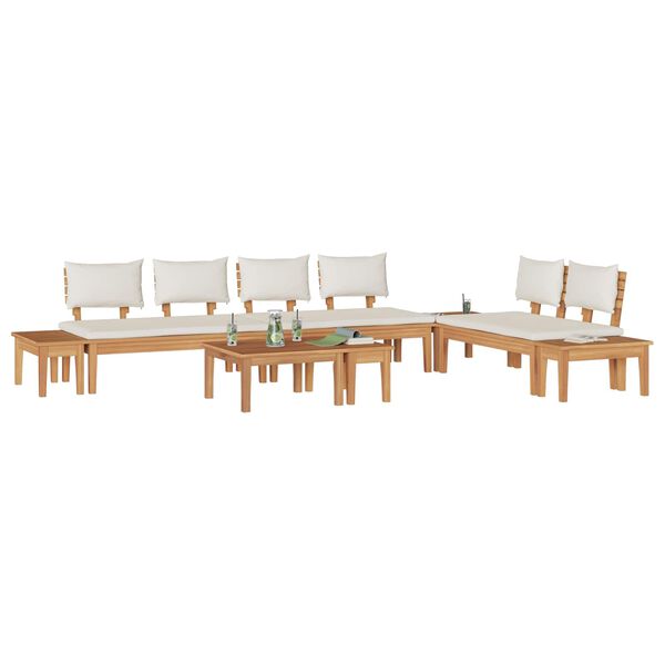 vidaXL Sjedeća garnitura za vrt 5 pcs Smeđa i krem