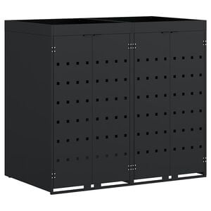 vidaXL Skladi&scaron;tenje kanti za 5 kanti Crna 340 x 77,5 x 121,5 cm