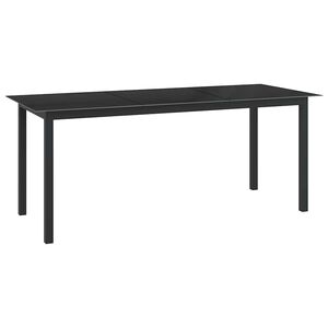 vidaXL Vrtni stol crni 190 x 90 x 74 cm od aluminija i stakla