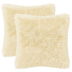 vidaXL Presvlaka za jastuk 2 pcs HEERLEN Krem 30 x 30 cm PV flis