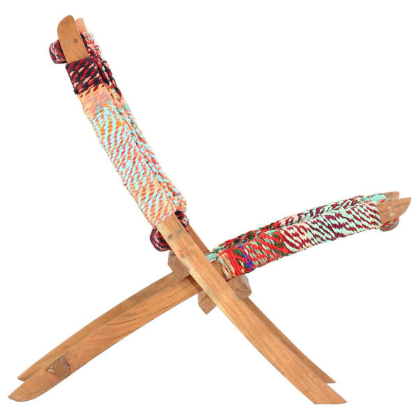 vidaXL Sklopiva stolica vi&scaron;ebojna od tkanine chindi