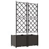 vidaXL Vrtna saksija 2 pcs Smeđa 80 x 40 x 143 cm Plastika