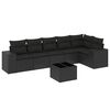 vidaXL 7-dijelni set vrtnih sofa od poliratana s jastucima crni