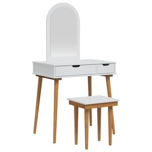 vidaXL Set toaletnog stolića FAUSKE 3 kom. Bijela 76 x 50 x 143 cm