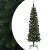 vidaXL Umjetno usko božićno drvce s kuglicom 210 cm 300 LED lampica