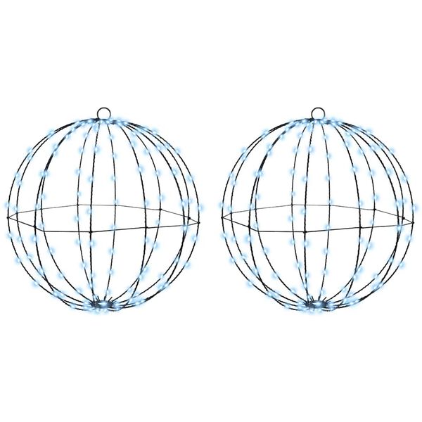 vidaXL Lopta 2 pcs Hladna bijela 40,5 x 40,5 x 42 cm Metal