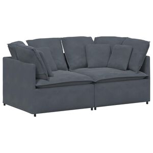 vidaXL Modularna sofa s jastucima, bar&scaron;unasta, tamno siva