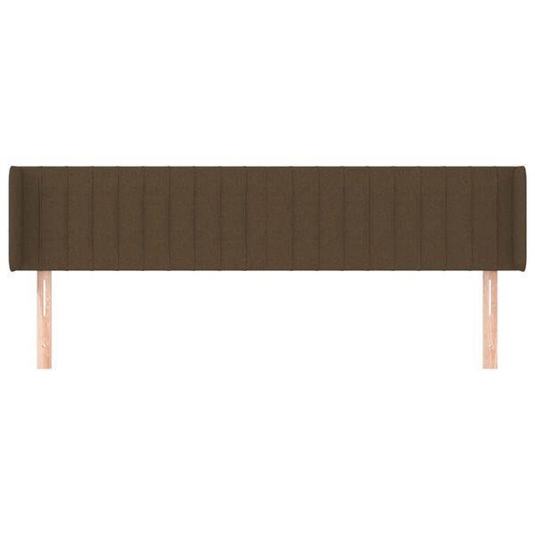 vidaXL Uzglavlje s u&scaron;ima tamnosmeđe 203x16x78/88 cm od tkanine