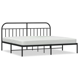 vidaXL Metalni okvir za krevet s uzglavljem crni 200x200 cm