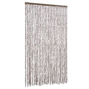 vidaXL Zastor protiv muha Smeđesiva i bijeli 118 x 220 cm od &scaron;enila