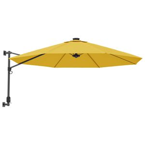 vidaXL Zidni suncobran žuti 290 cm