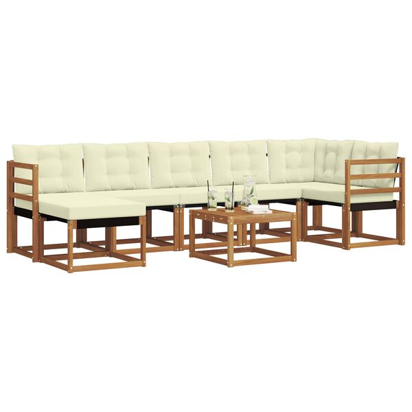 vidaXL Set vanjskih sofa s jastukom 8 pcs Prirodna i krem