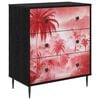 vidaXL Komoda AACHEN Ružičasti uzorak palme 66 x 36,5 x 76 cm