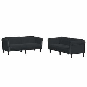vidaXL 2-dijelni set sofa crni bar&scaron;unasti