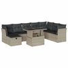 vidaXL 9-dijelni set vrtnih sofa od poliratana s jastucima svjetlosivi