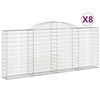 vidaXL Lučne gabionske ko&scaron;are 8 kom 300x30x120/140cm pocinčano željezo