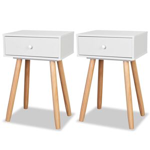 vidaXL Noćni Ormarići 2 kom Masivna Borovina 40x30x61 cm Bijeli