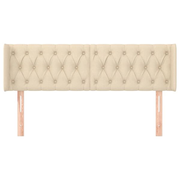 vidaXL Uzglavlje s u&scaron;ima krem 163x16x78/88 cm od tkanine