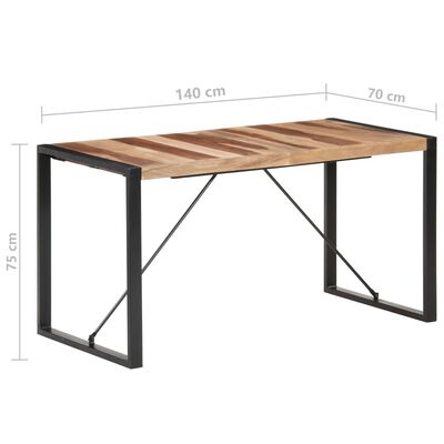 vidaXL Blagovaonski stol 140 x 70 x 75 cm od masivnog drva i šišama