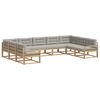 vidaXL Set vanjskih sofa s jastukom 9 pcs Bijela i svjetlosiva