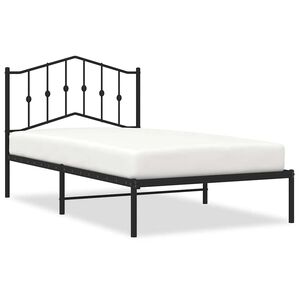 vidaXL Metalni okvir za krevet s uzglavljem crni 100x190 cm