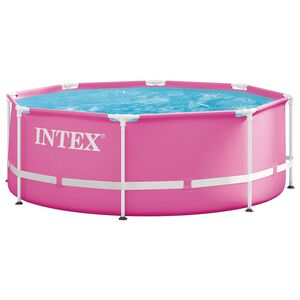 INTEX Metalni okvir bazena iznad tla Ružičasta 244 x 76 cm PVC