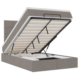 vidaXL Otomanski okvir kreveta s madraca smeđesivi 120x190 cm tkanine