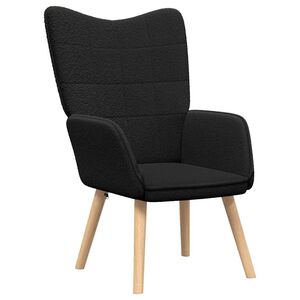 vidaXL fotelja Crna 62 x 67 x 95,5 cm Sherpa Tkanina