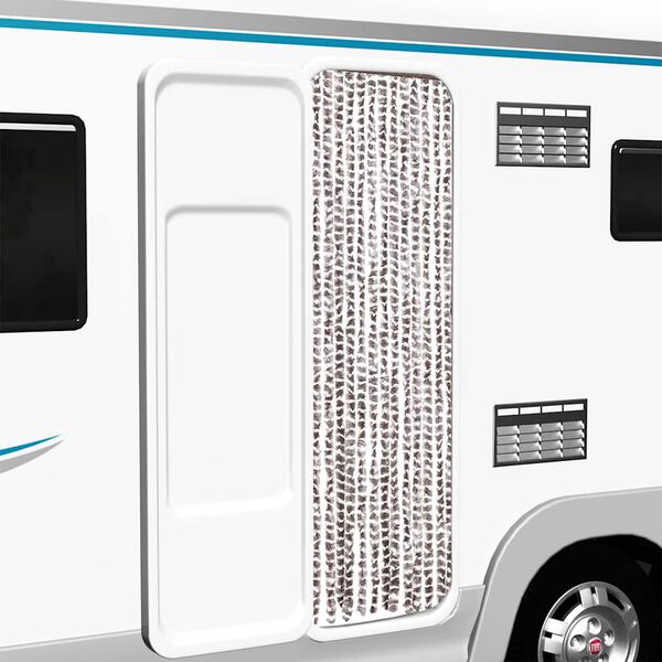 vidaXL Zastor protiv muha Smeđesiva i bijeli 56 x 200 cm od &scaron;enila