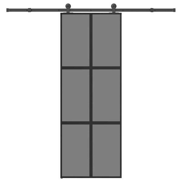 vidaXL Klizna vrata s priborom 76 x 205 cm kaljeno staklo i aluminij